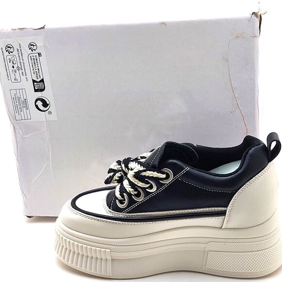 Women's Black and White Ashangyi Platform shoes  - Size 6 - Picture 11 of 11